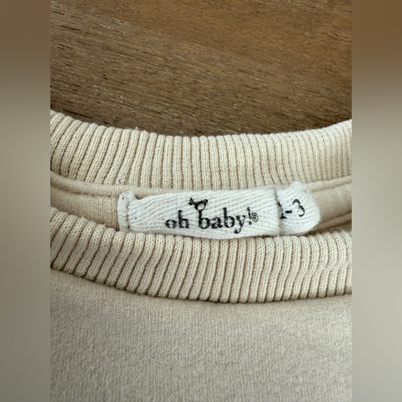 Oh Baby Kids Cream Sweatshirt with Bird Design Size 2-3 T - Picture 3 of 5